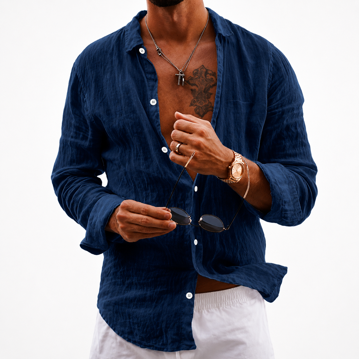 Camisa Riviera Manga Longa — Linho Premium 100%