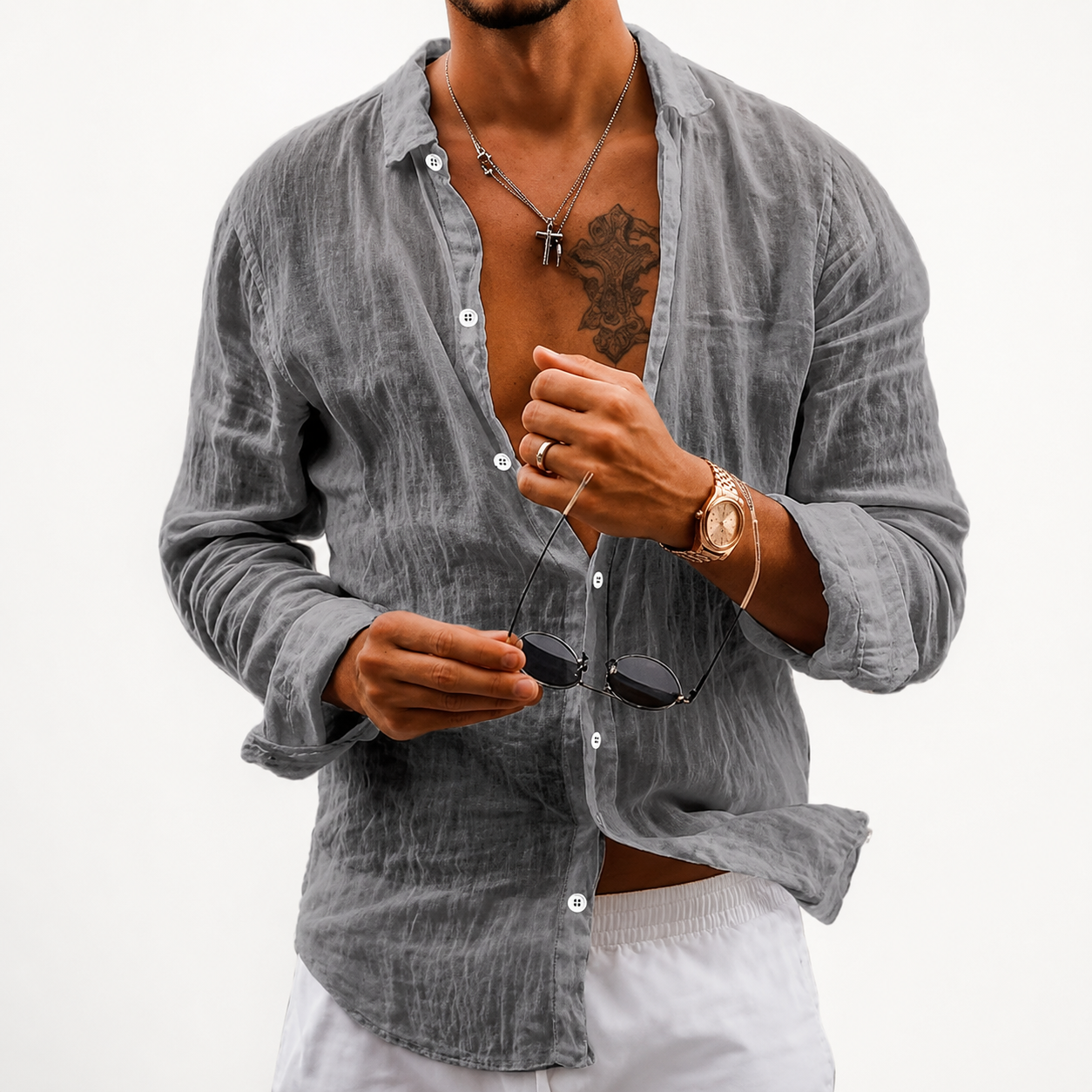 Camisa Riviera Manga Longa — Linho Premium 100%