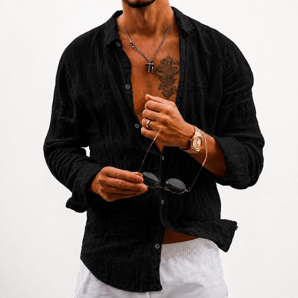 Camisa Riviera Manga Longa — Linho Premium 100%