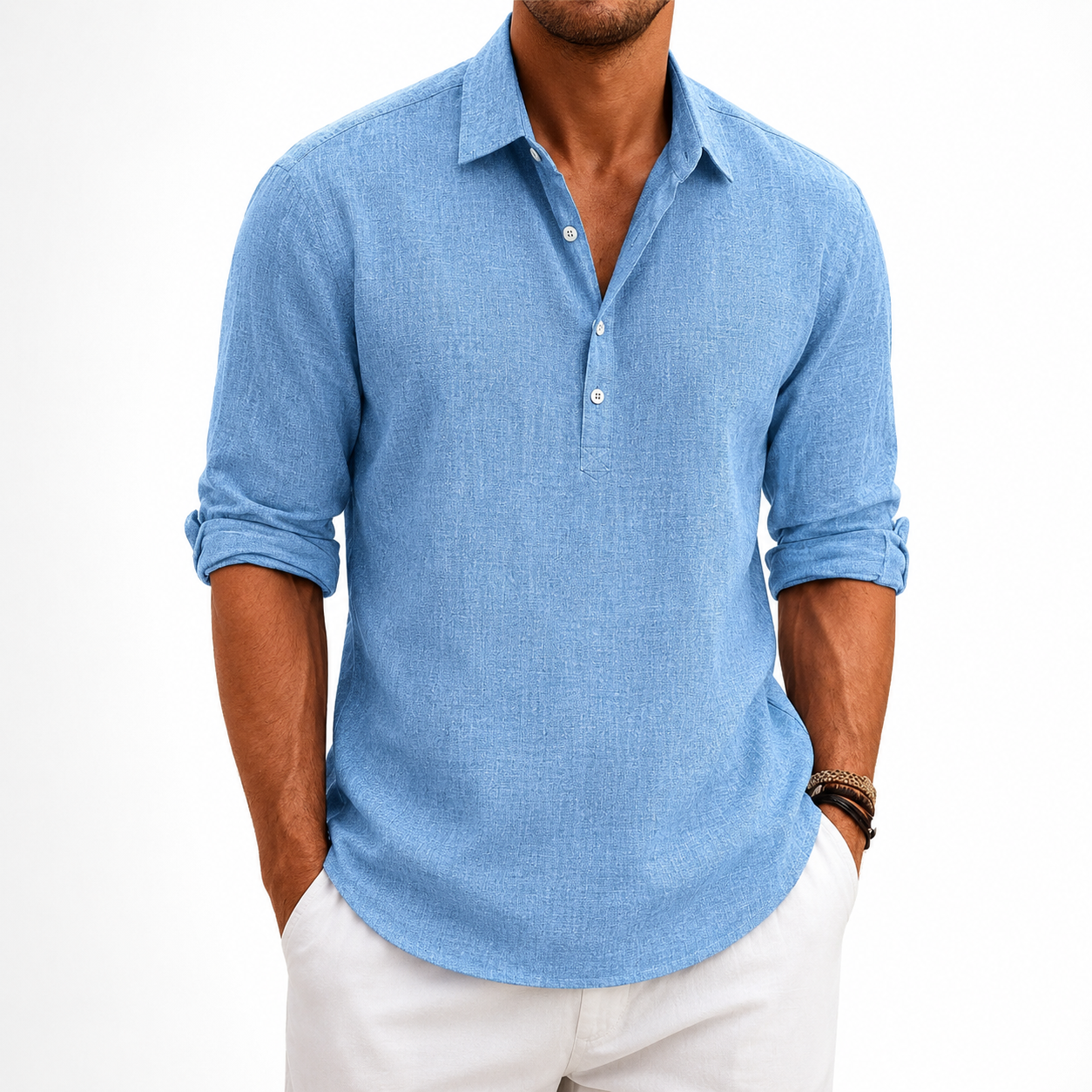 Camisa Amalfi Manga Longa, Linho Premium 100%