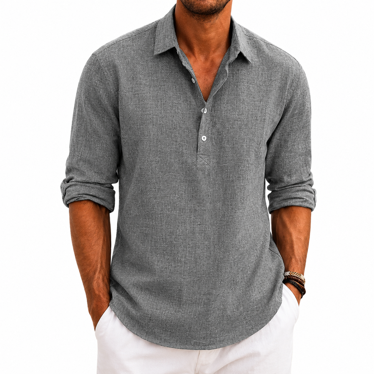 Camisa Amalfi Manga Longa, Linho Premium 100%