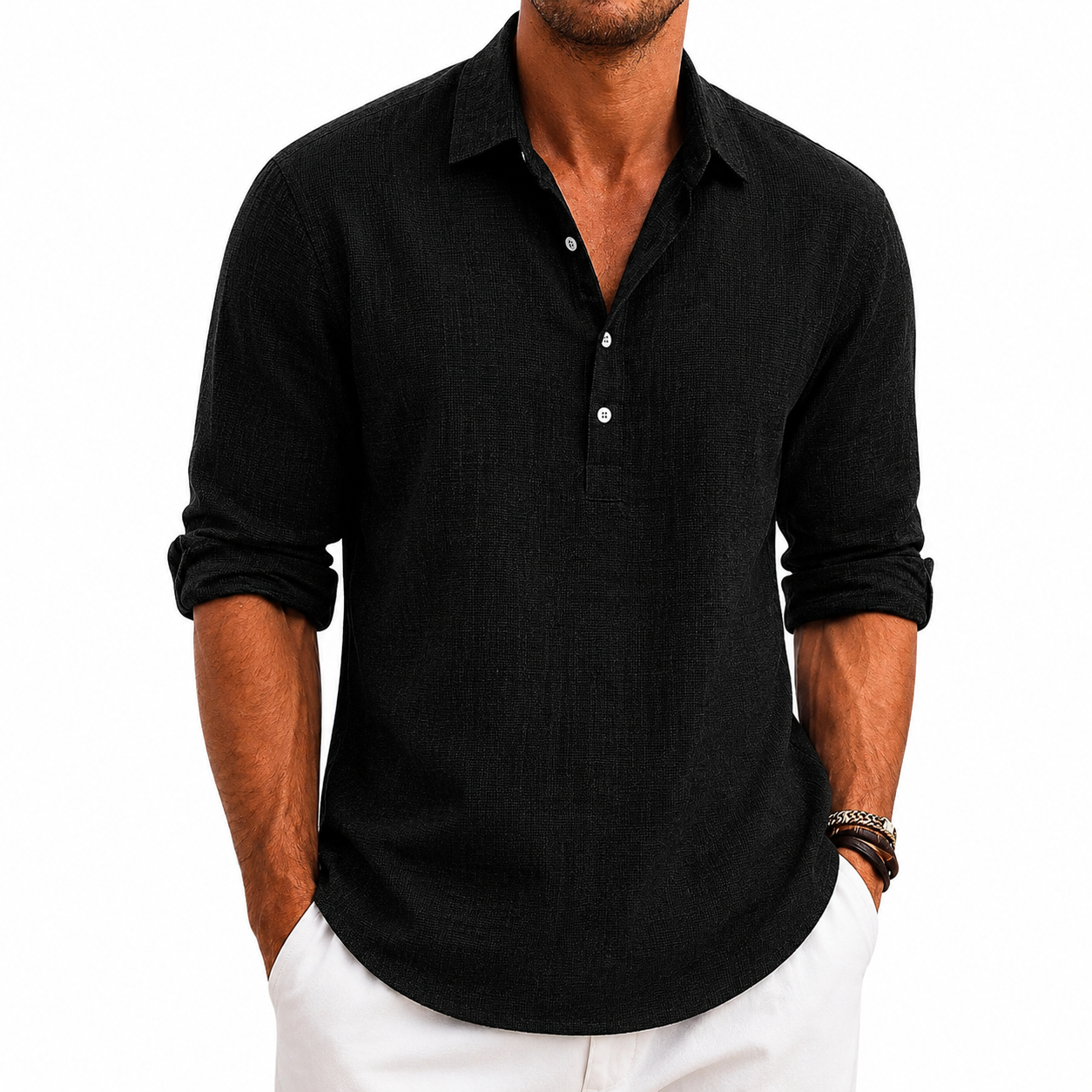 Camisa Amalfi Manga Longa, Linho Premium 100%