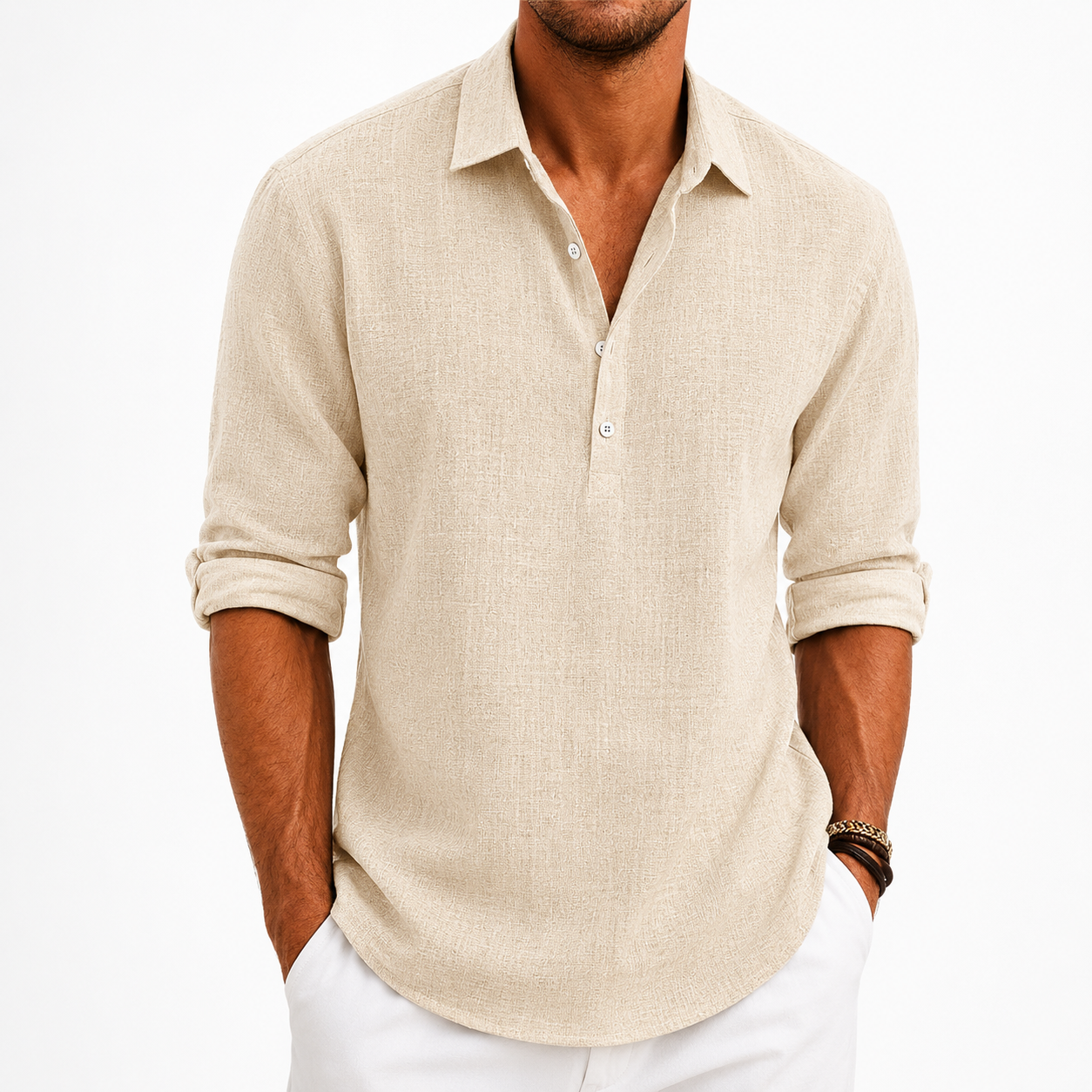 Camisa Amalfi Manga Longa, Linho Premium 100%