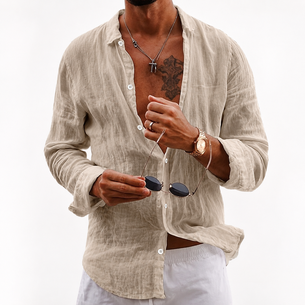 Camisa Riviera Manga Longa — Linho Premium 100%