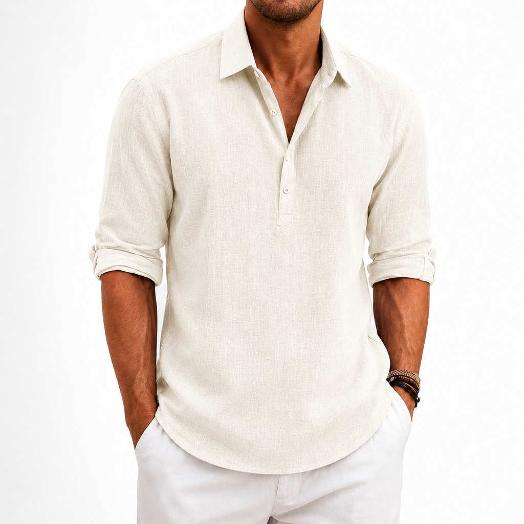 Camisa Amalfi Manga Longa, Linho Premium 100%