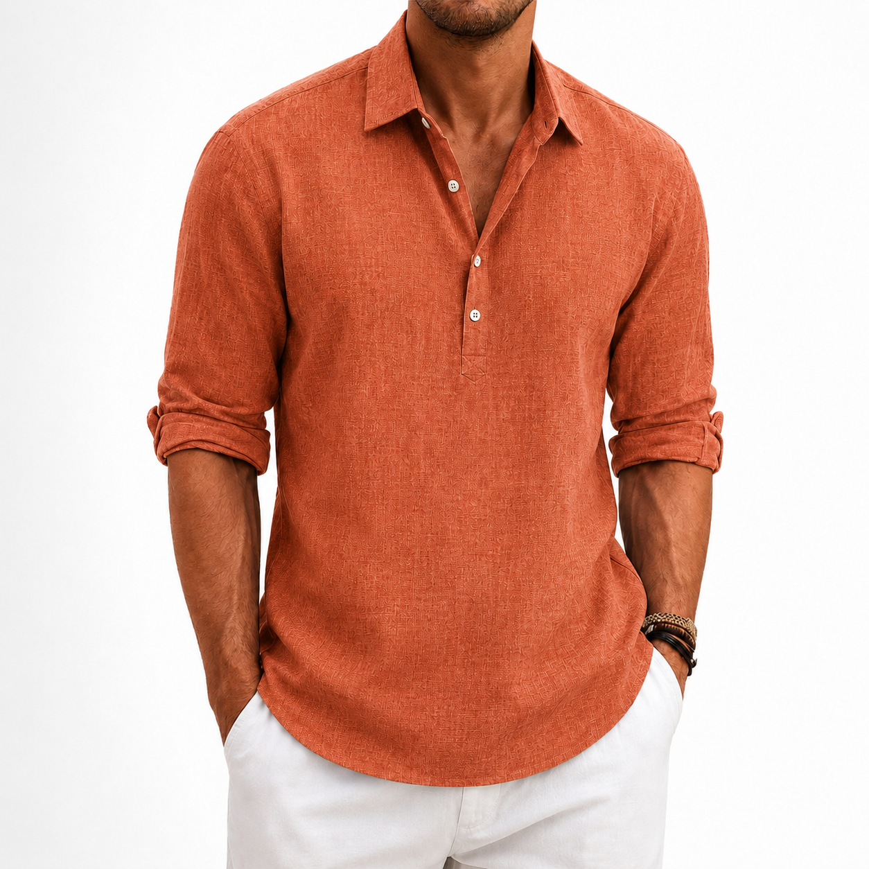 Camisa Amalfi Manga Longa, Linho Premium 100%
