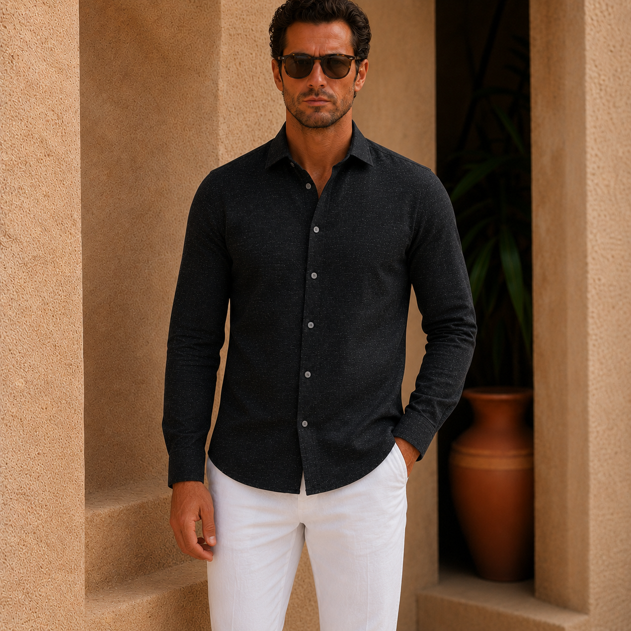Camisa Noir Manga Longa — Algodão Premium 100%
